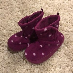 Purple Star Polka Dot Slippers - Size 11